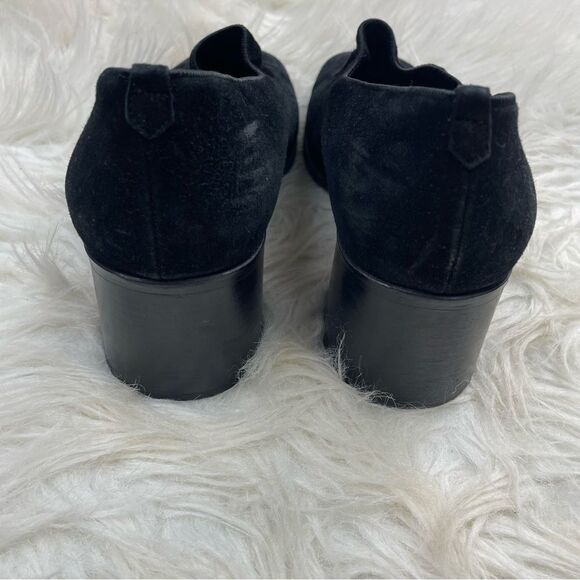 Vintage Aquatalia Slip On Suede Block Heel Loafers - Picture 7 of 9